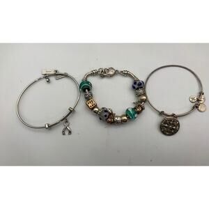 Lot Of 3 Different Charm Bracelets 1 Alex And Ani